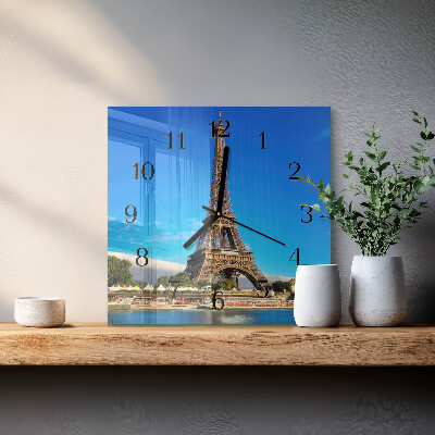 Horloge murale carrée Tour eiffel paris