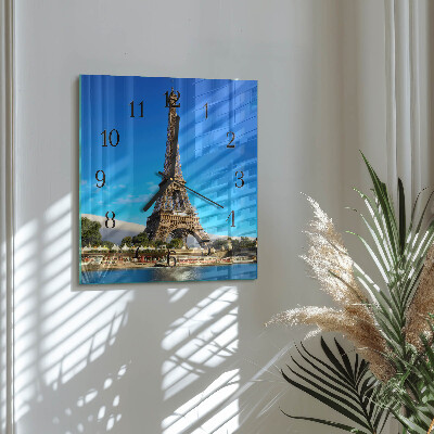 Horloge murale carrée Tour eiffel paris