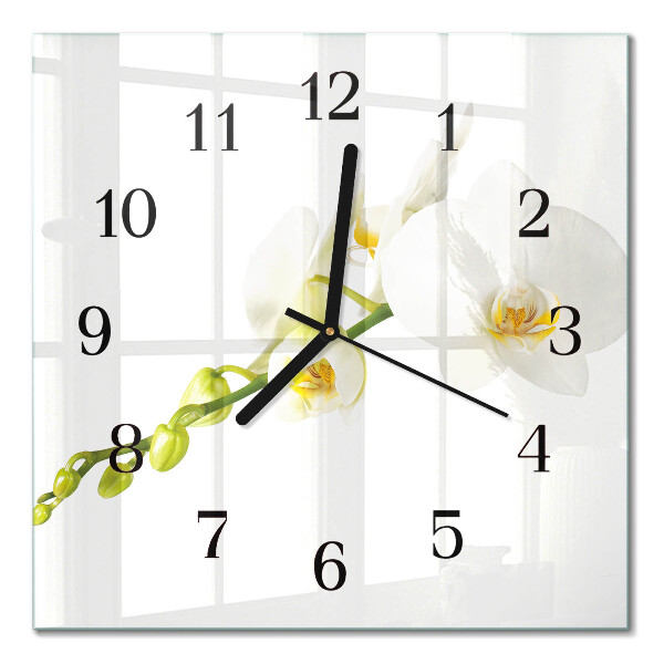 Horloge murale carrée Orchidée