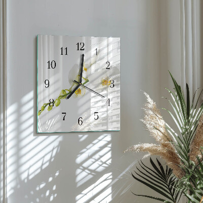 Horloge murale carrée Orchidée