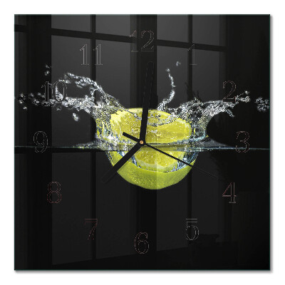Pendule carrée en verre Agrumes
