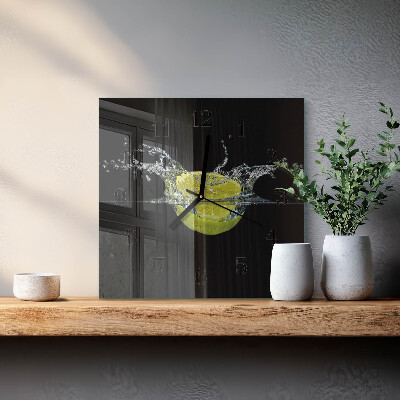 Pendule carrée en verre Agrumes