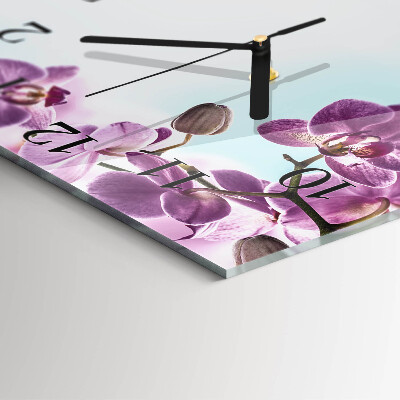 Horloge murale carrée Orchidée