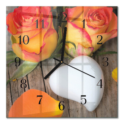 Horloge murale carrée Cœur