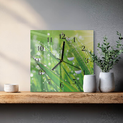 Pendule carrée en verre Rosée
