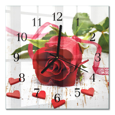 Horloge murale carrée Rose