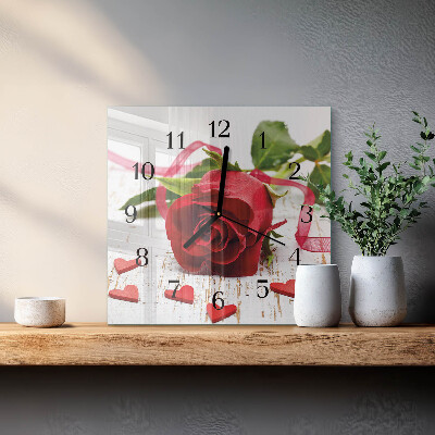 Horloge murale carrée Rose