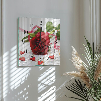 Horloge murale carrée Rose