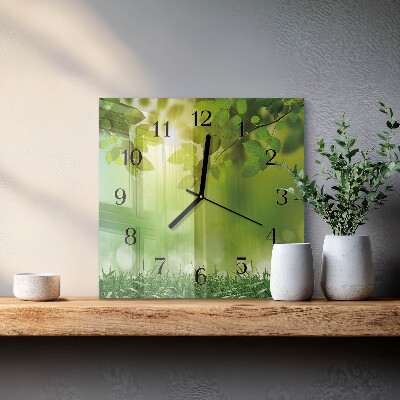 Horloge murale carrée Printemps