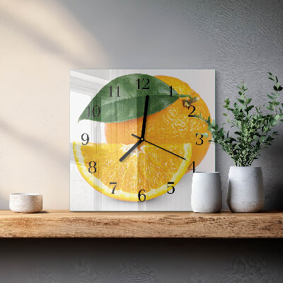 Horloge murale carrée Oranges