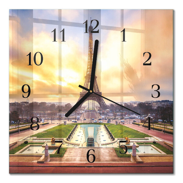 Horloge murale carrée Tour eiffel