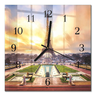 Horloge murale carrée Tour eiffel