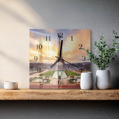 Horloge murale carrée Tour eiffel