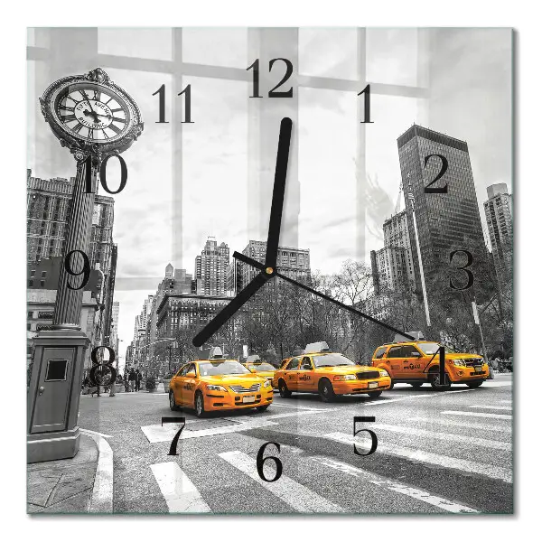 Horloge murale carrée Taxi