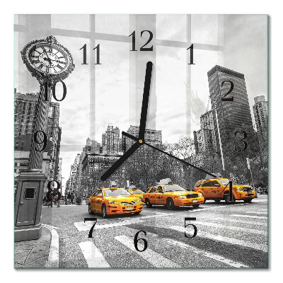 Horloge murale carrée Taxi
