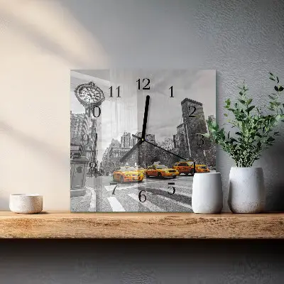 Horloge murale carrée Taxi