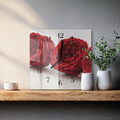 Horloge murale carrée Fleurs