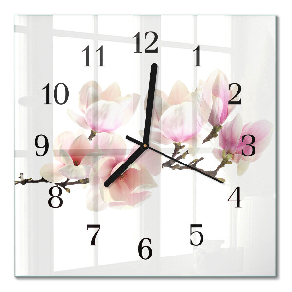 Pendule carrée en verre Magnolia
