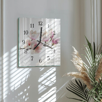 Pendule carrée en verre Magnolia