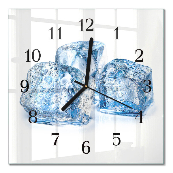 Pendule carrée en verre Glace