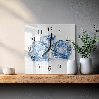 Pendule carrée en verre Glace