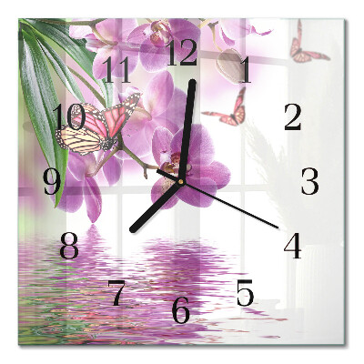 Horloge murale carrée Papillons
