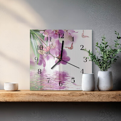 Horloge murale carrée Papillons