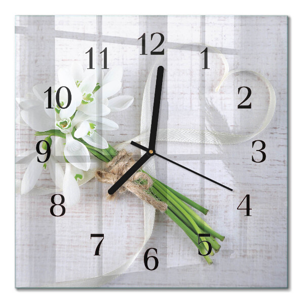 Horloge murale carrée Un bouquet de fleurs
