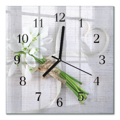 Horloge murale carrée Un bouquet de fleurs