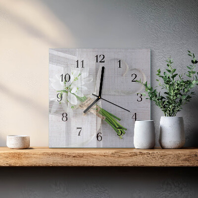 Horloge murale carrée Un bouquet de fleurs