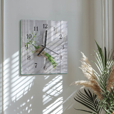 Horloge murale carrée Un bouquet de fleurs