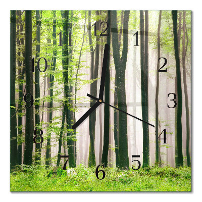 Horloge murale carrée Forêt