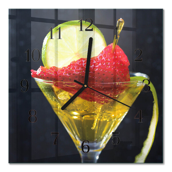 Pendule carrée en verre Cocktail