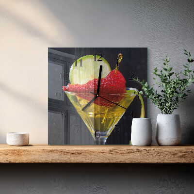 Pendule carrée en verre Cocktail