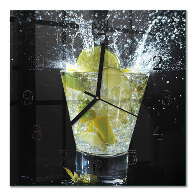 Horloge murale carrée Cocktail