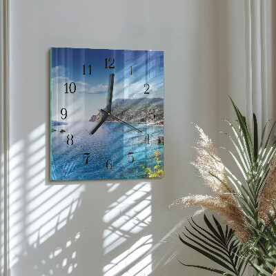 Pendule carrée en verre Baie