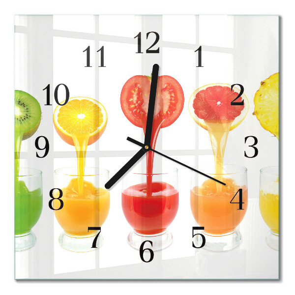 Pendule carrée en verre Jus