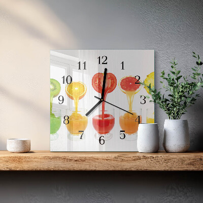 Pendule carrée en verre Jus