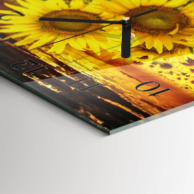 Horloge murale carrée Tournesols