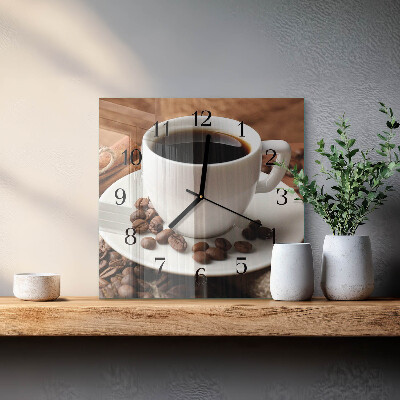Horloge murale carrée Café