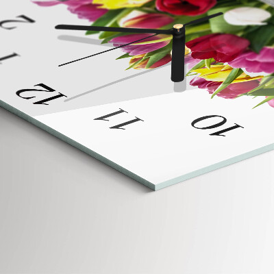 Horloge murale carrée Tulipes
