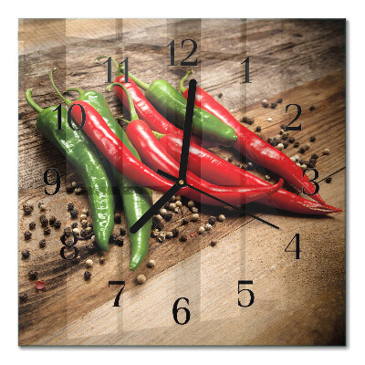 Horloge murale carrée Piments