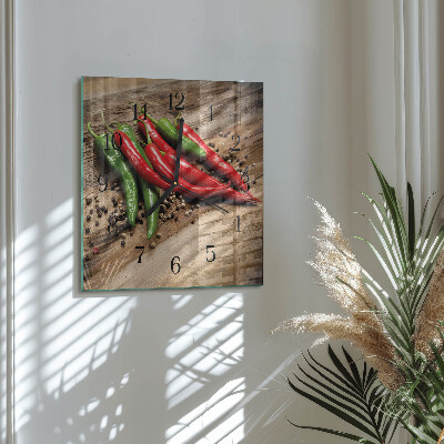 Horloge murale carrée Piments