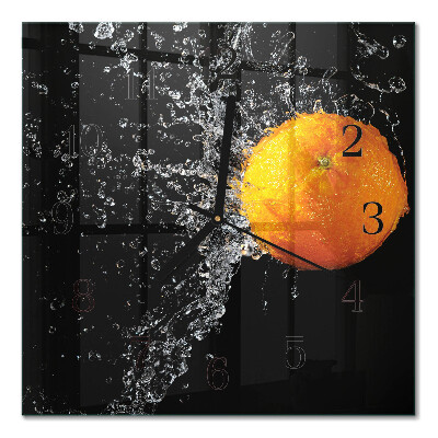 Horloge murale carrée Orange