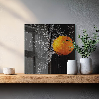 Horloge murale carrée Orange
