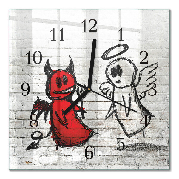 Horloge murale carrée Ange démon