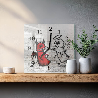 Horloge murale carrée Ange démon