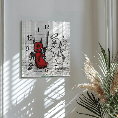 Horloge murale carrée Ange démon