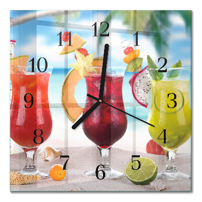 Horloge murale carrée Cocktail