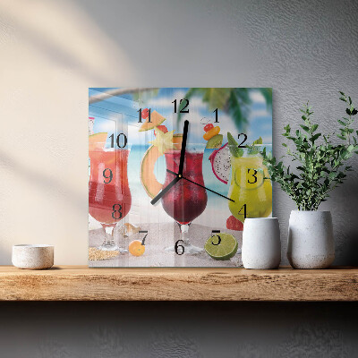 Horloge murale carrée Cocktail